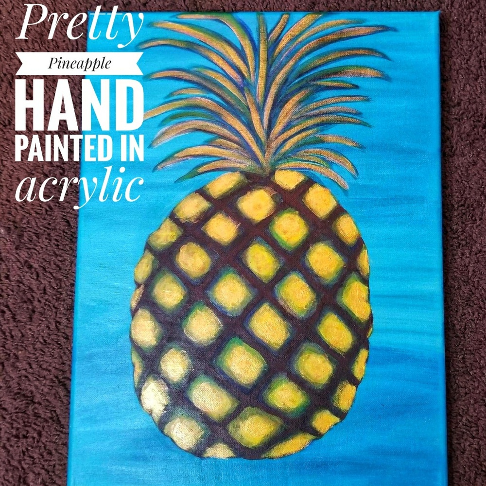 Pretty Pineapple Painting 11x14 on Canvas